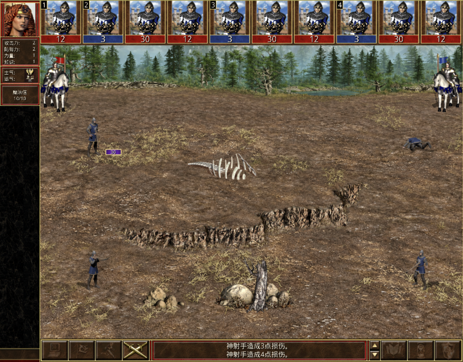 Native VCMI battle capture with the revised corpse at the upper right