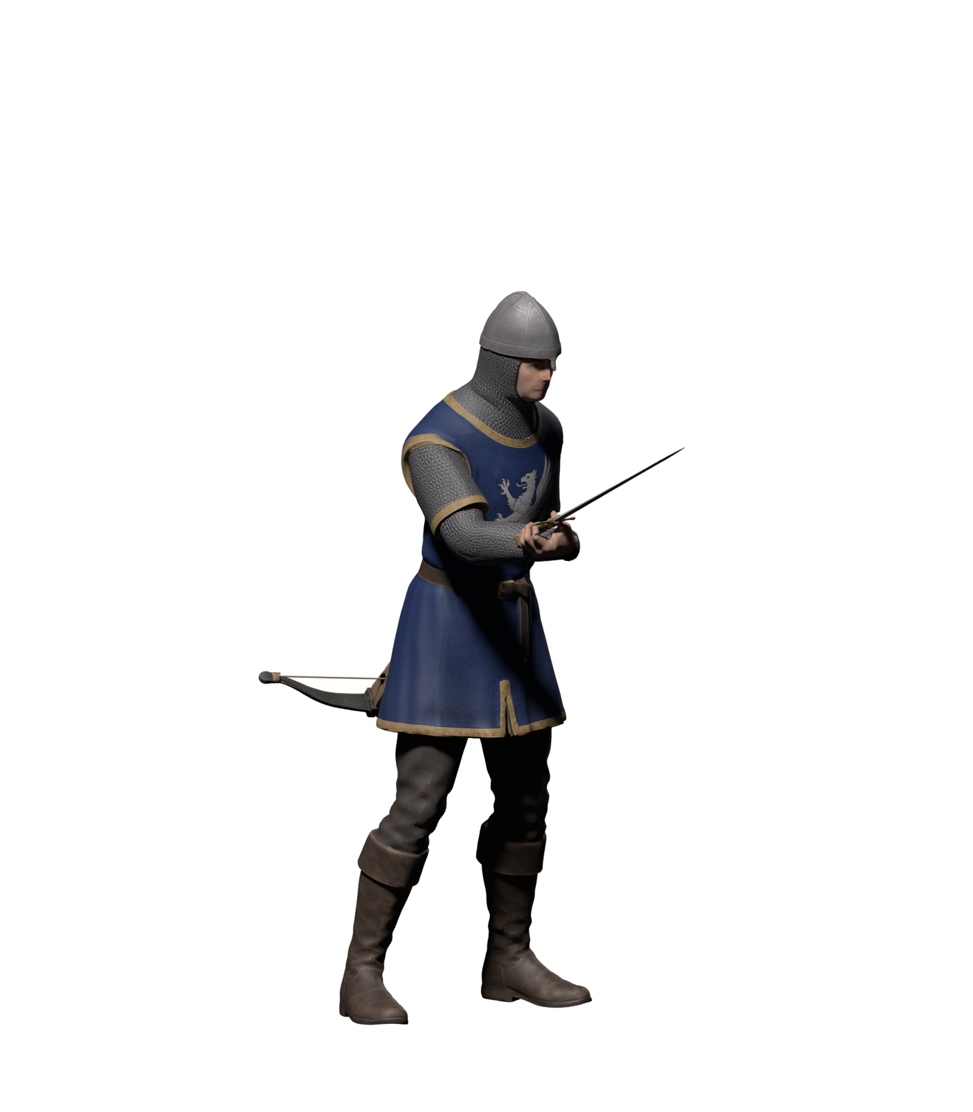 Front strike, high-resolution static Blender render