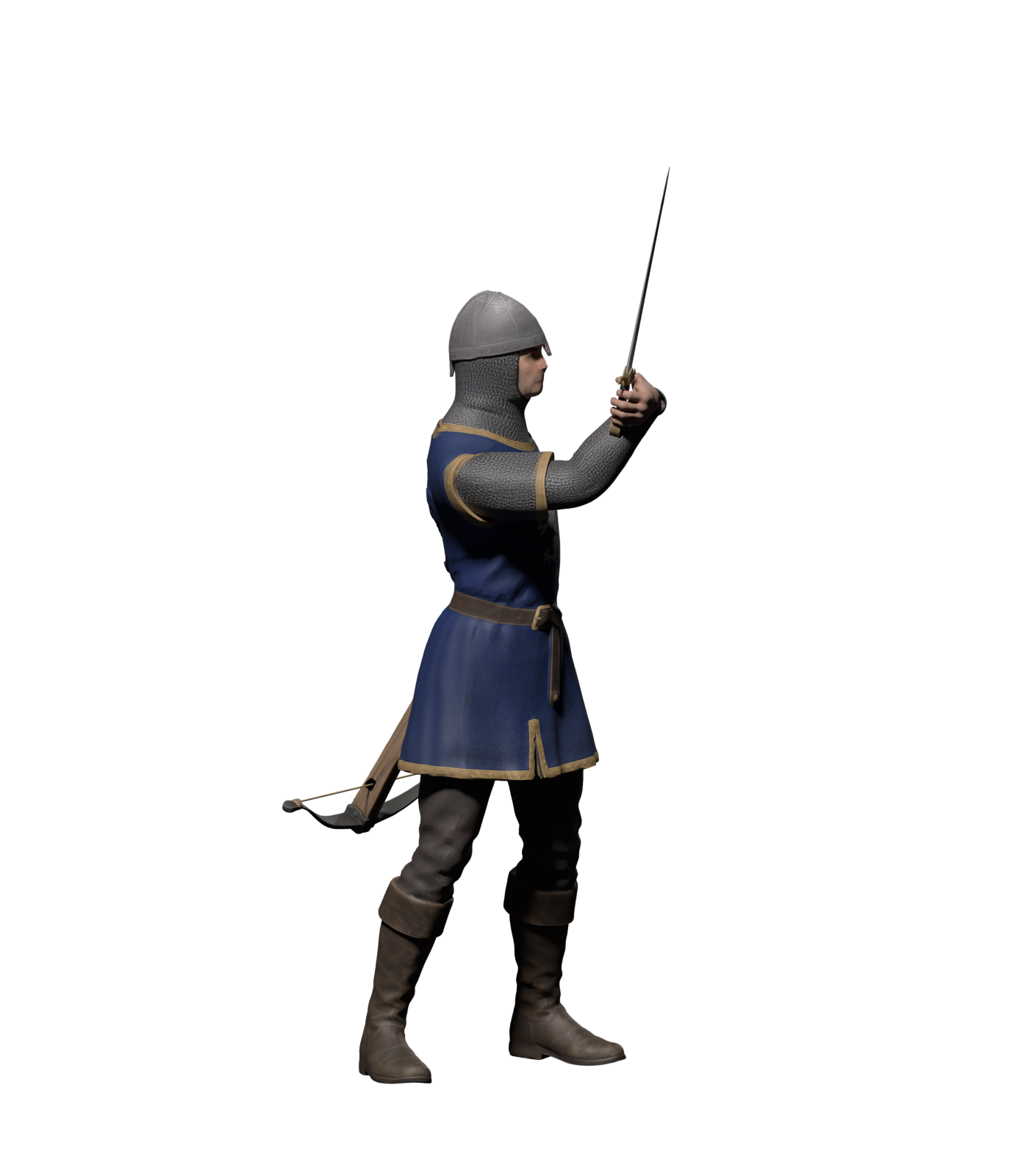 Upward strike, high-resolution static Blender render