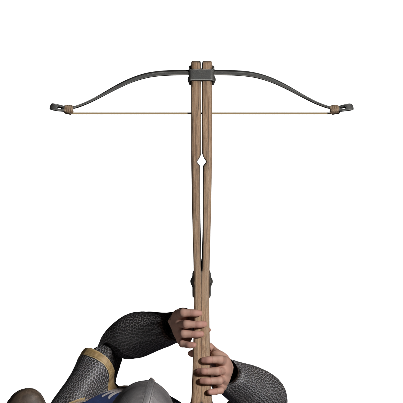 Released string; the loaded bolt is hidden for the separate projectile handoff