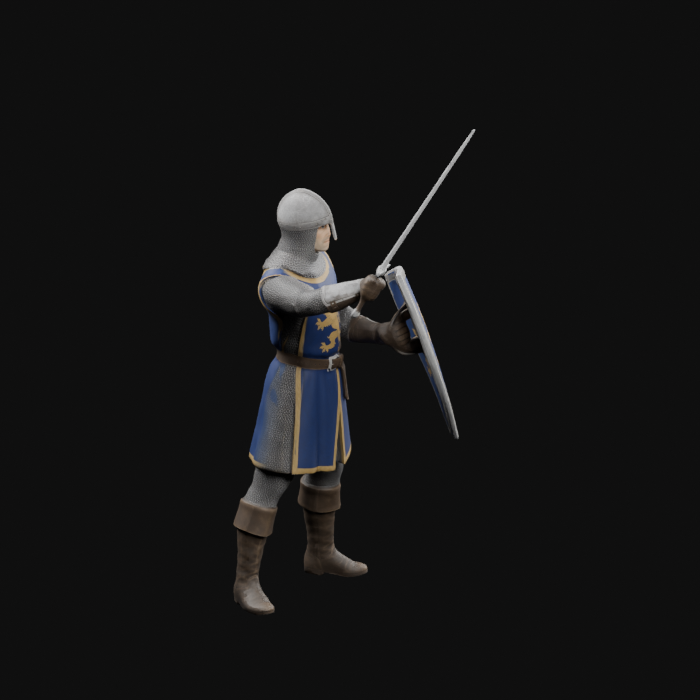 Blender draft of the Swordsman high guard