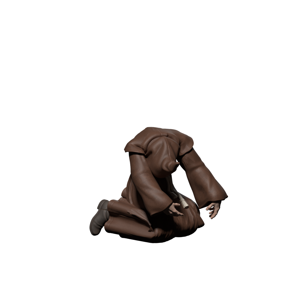 Rejected kneeling endpoint, actual 1200×1200 Blender still