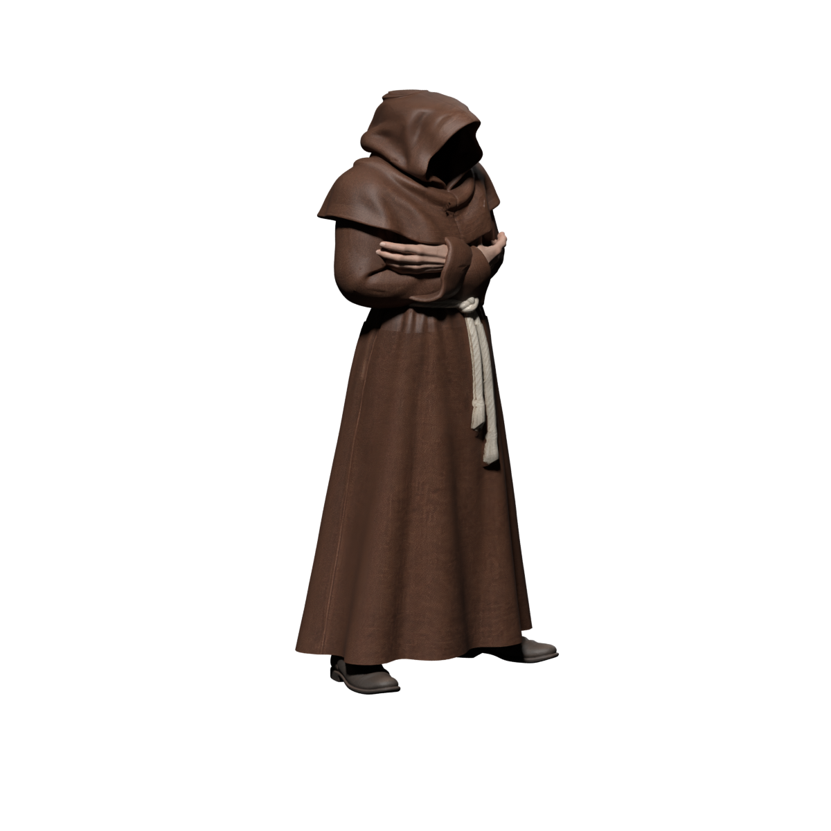 Shorter hood and corrected lining, actual 1200×1200 Blender still; offline candidate, not installed