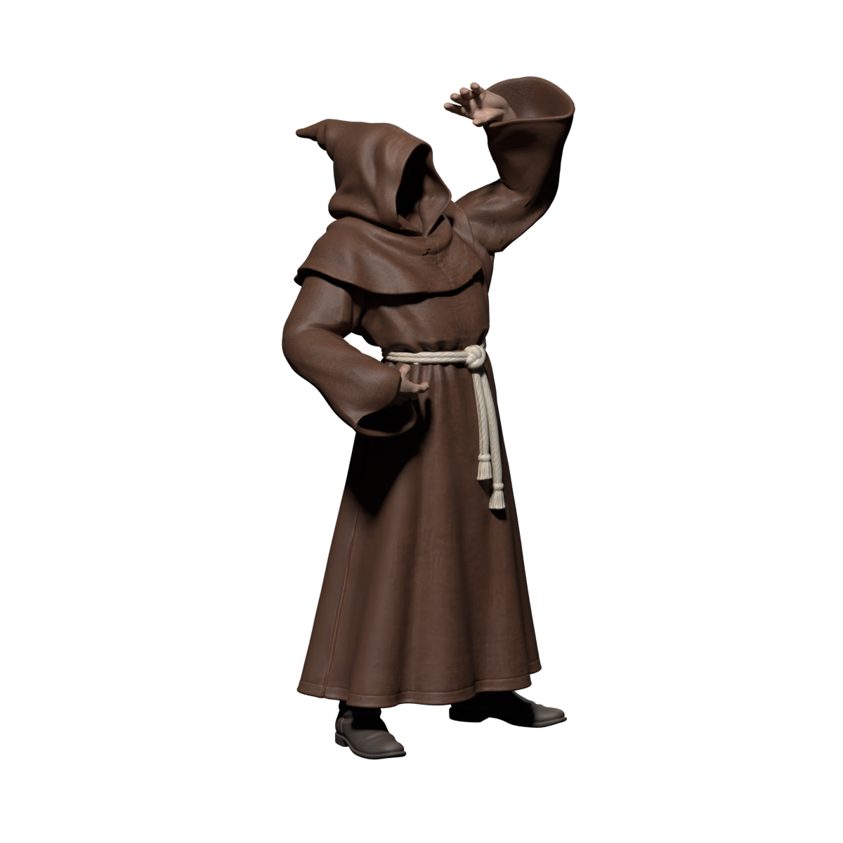 Recoil draft after moving the lowered hand out of the torso, actual 1200×1200 Blender still