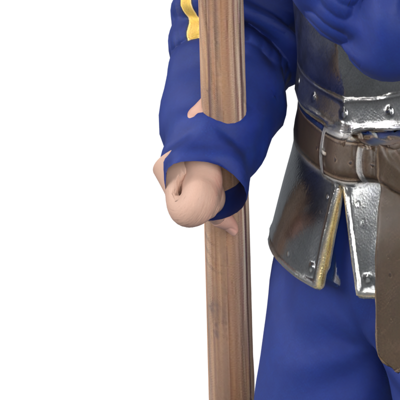 Earlier sleeve/shaft intersection, actual Blender close-up; rejected