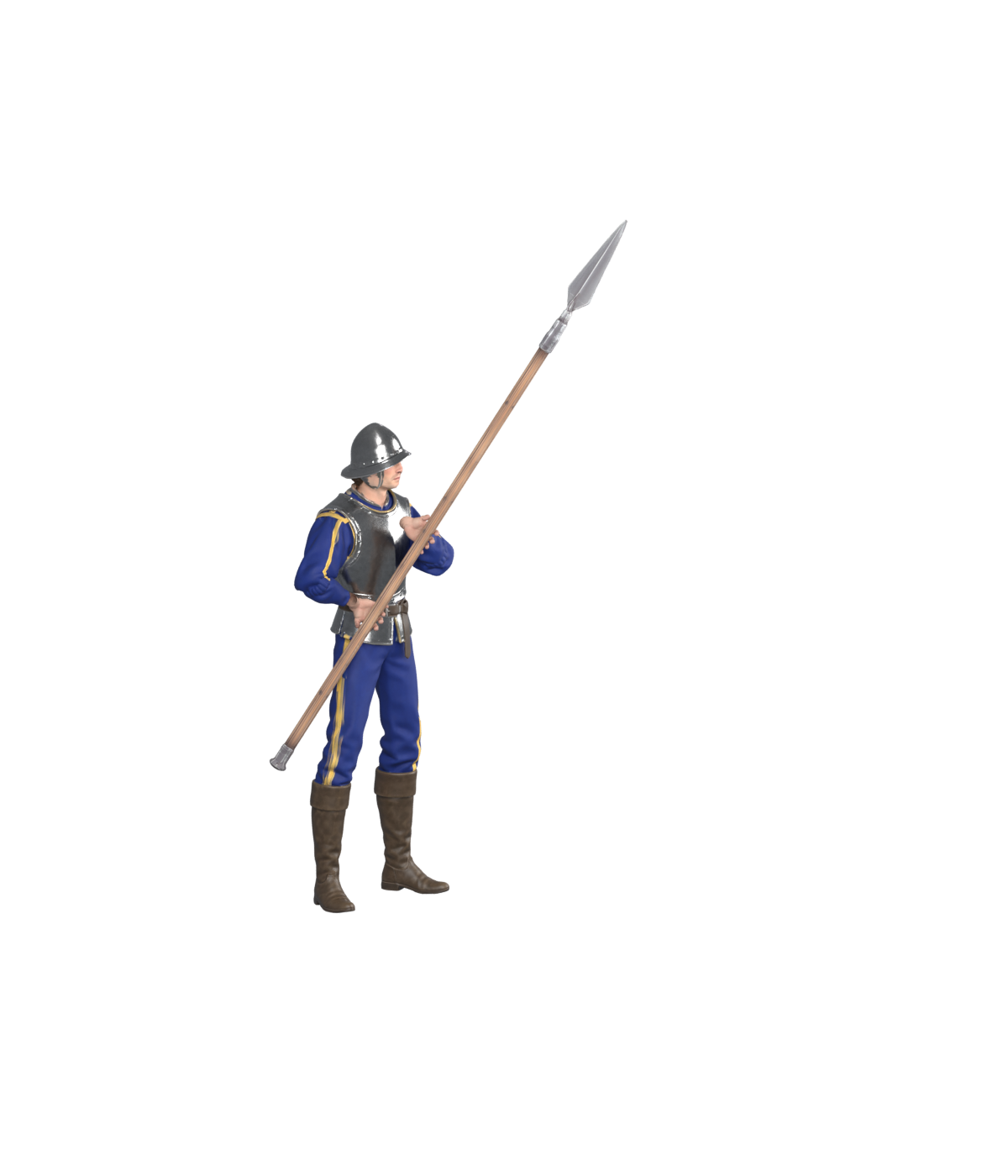 Idle with the left elbow moved outward, actual 1200 × 1400 Blender still; not installed