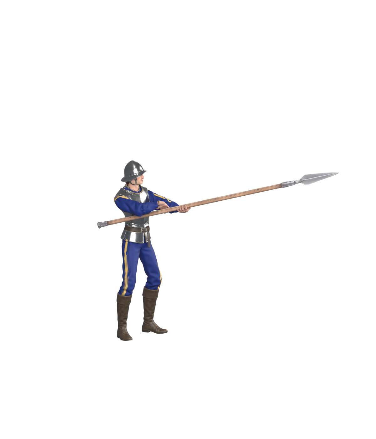 Revised pike guard, actual 1200 × 1400 Blender still; unaccepted art draft, not installed