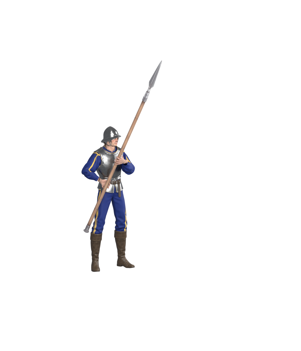 Side-facing pose from the second half, actual Blender still; the in-game facing-flip transition remains untested