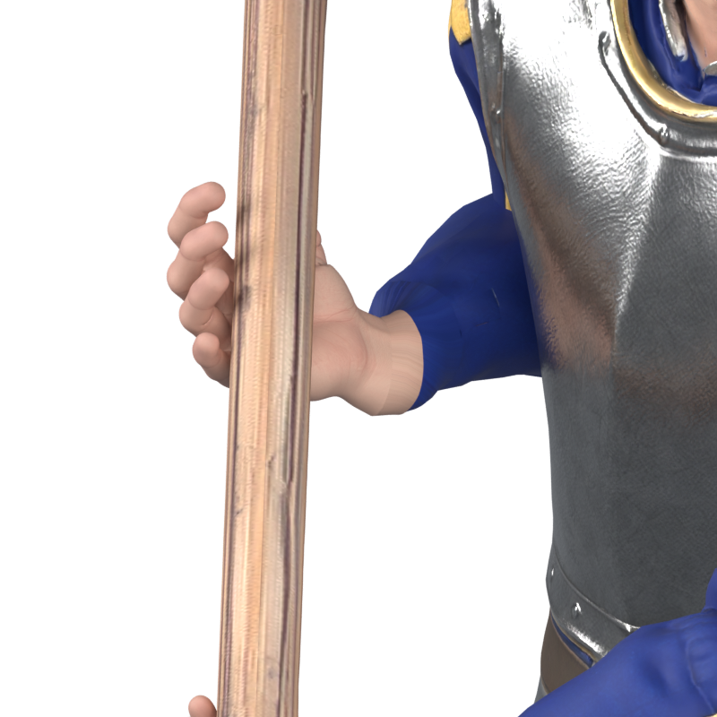 Revised right wrist during downward thrust, actual 800 × 800 Blender still