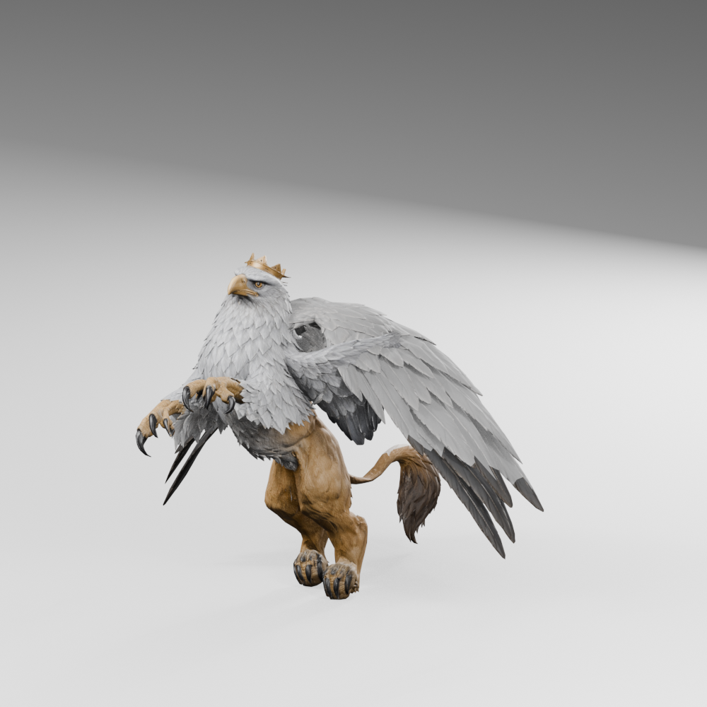 Cap-texture candidate before adding coverts, actual 1000 × 1000 Blender still with an additional rear inspection light; not a native action or game capture