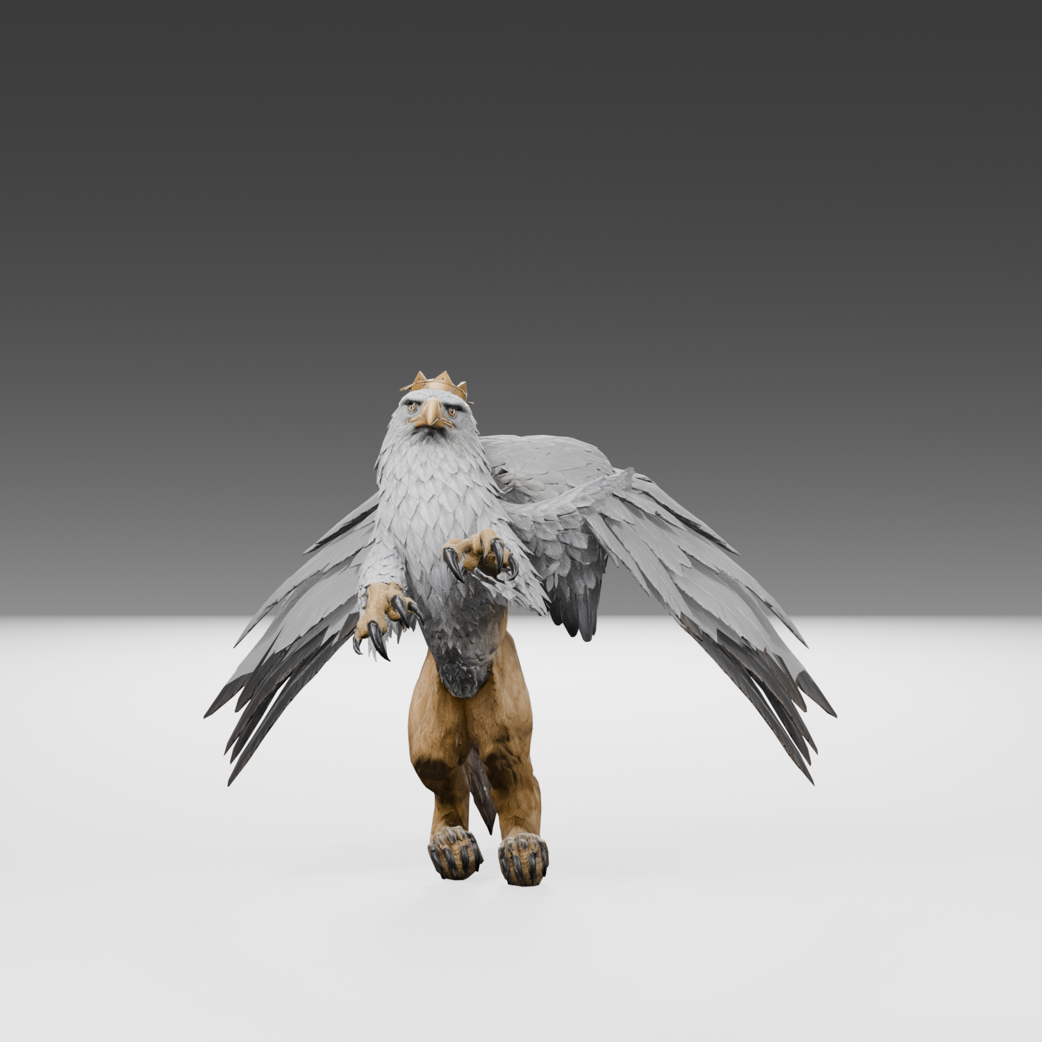 Textured shoulder-patch trial, actual 1500 × 1500 Blender still; the open pose gains coverage while its edges still need work