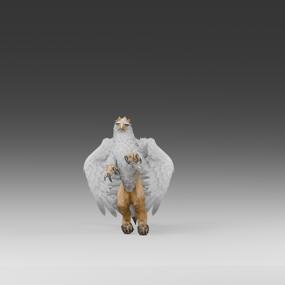 Front view of the same study; the folded span is still too wide for idle-pose acceptance