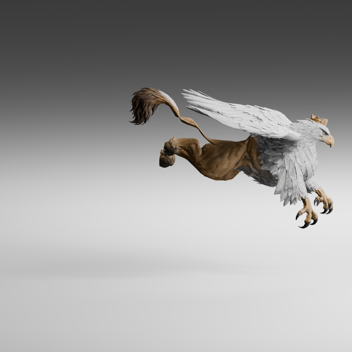 Downward attack, side view