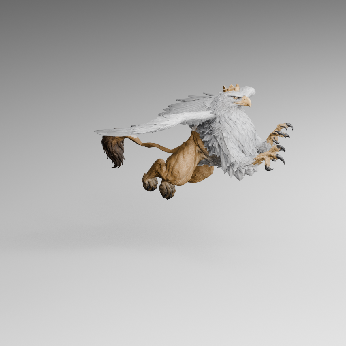Upward attack draft, with a raised claw reach; actual Blender still