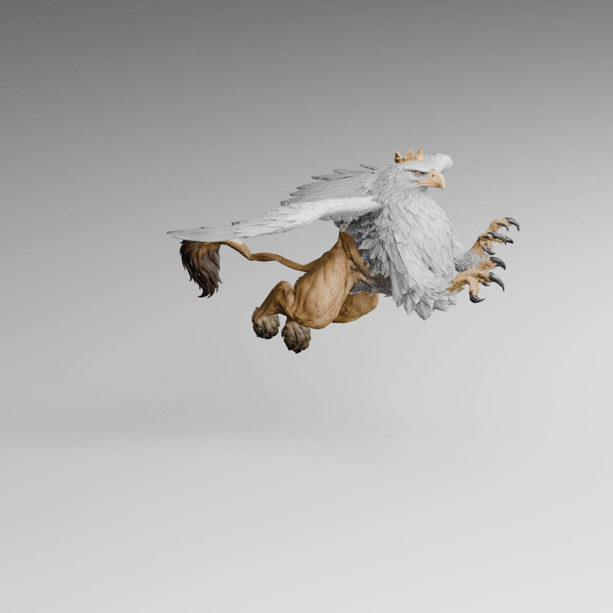 Upward attack draft, with a raised claw reach; actual Blender still