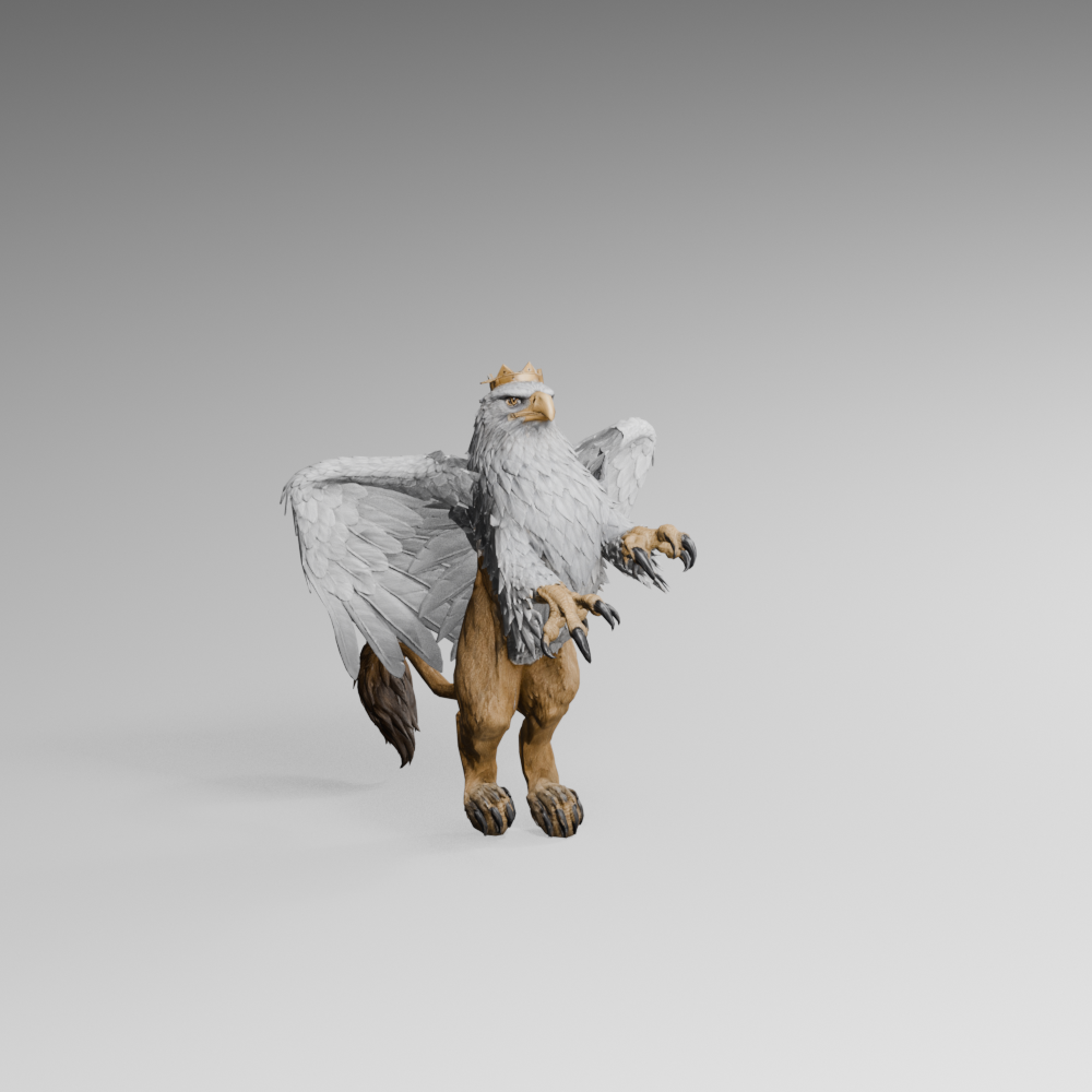 Middle turn pose, actual 1000 × 1000 Blender still