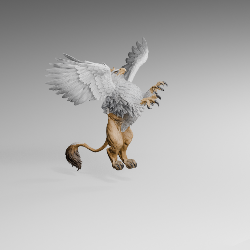Early death wing spread, actual 1000 × 1000 Blender still