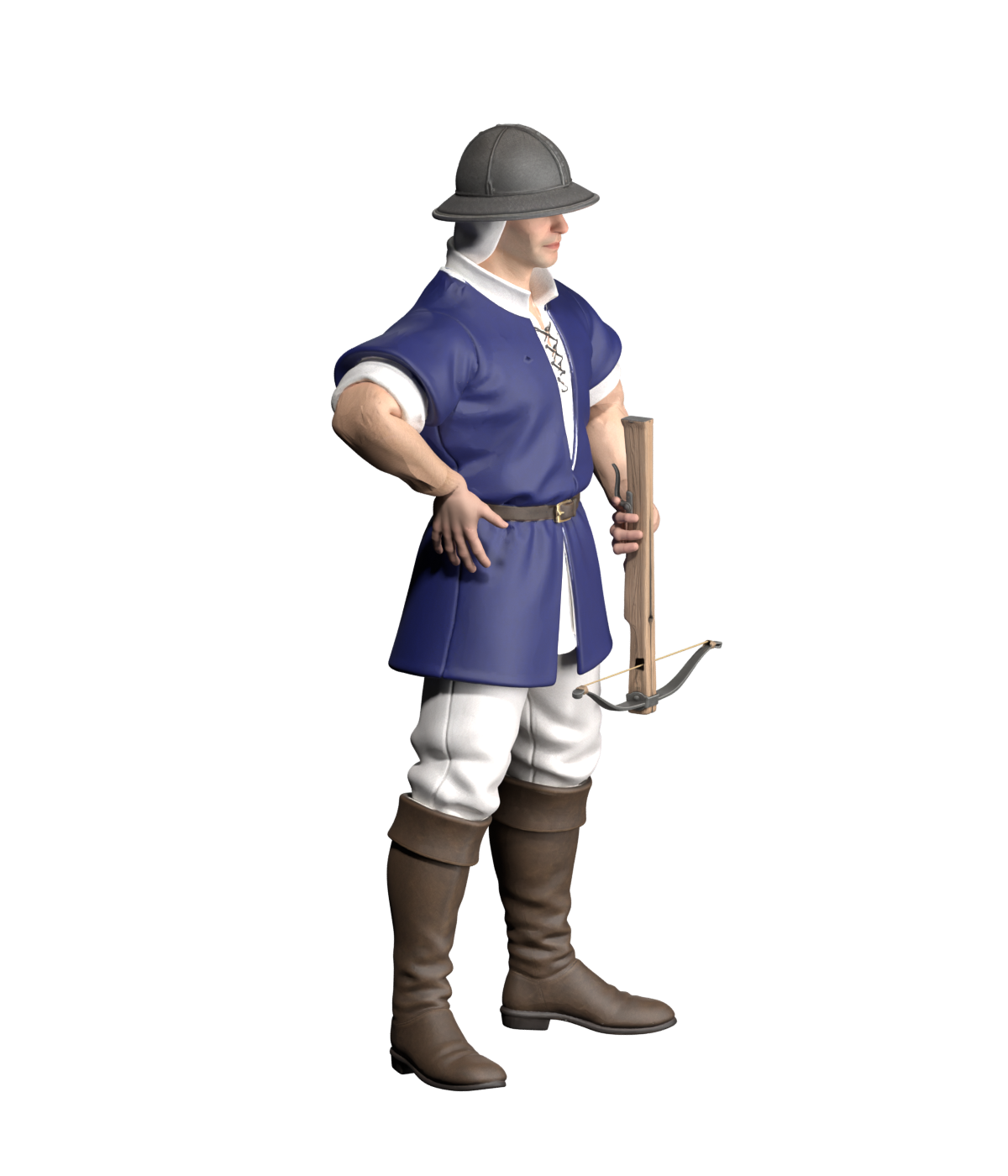 Archer idle, actual 1200 × 1400 Blender render; test model