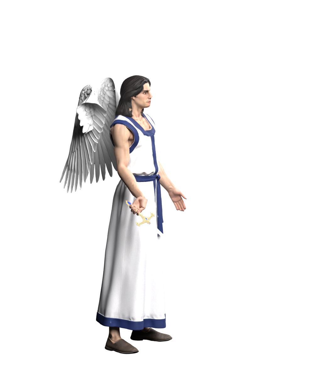 Rejected Angel fold trial with visibly curled upper feathers
