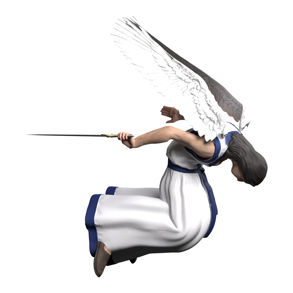 Final death pose of the same model, a high-resolution Blender still; corresponding actions installed in 0.27.27