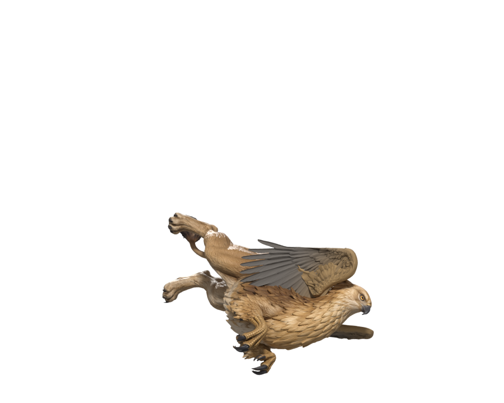 Rejected death endpoint, a Blender still with exposed belly and raised hind legs