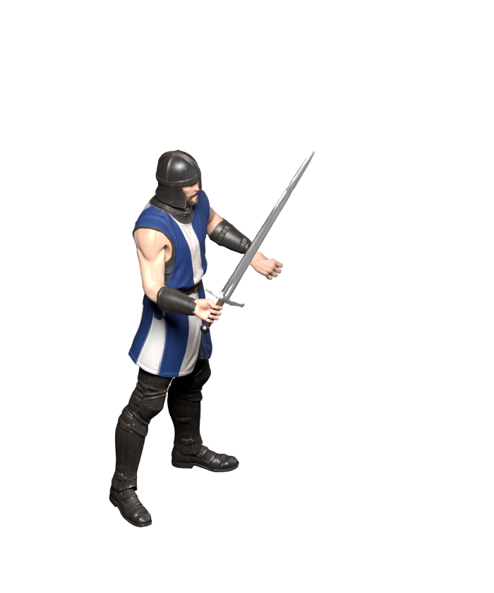 Revised Swordsman idle, an actual HD Blender still, installed locally