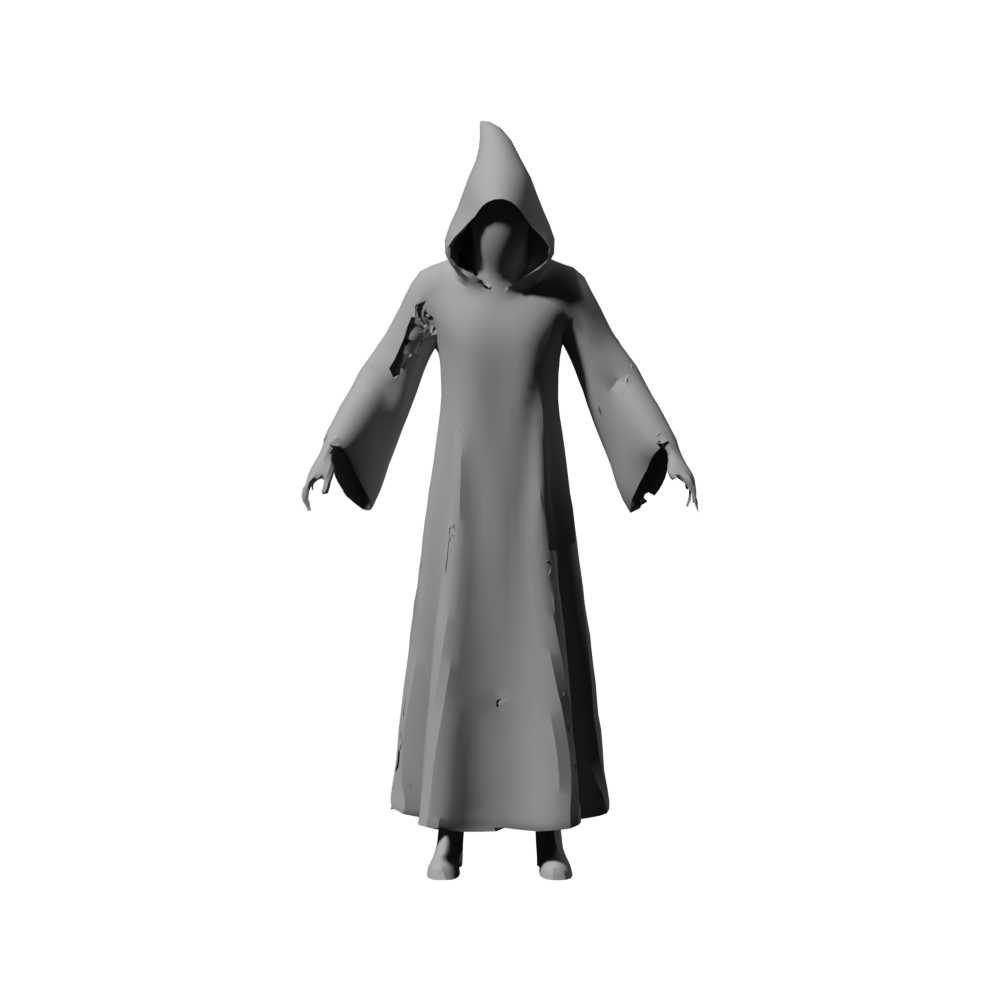 Blender clay diagnostic with the textures removed; holes remain