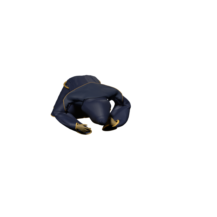 Compact death ending with repaired waist attachment, high-resolution Blender draft