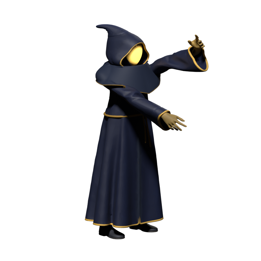 Fourth defence frame, high-resolution Blender body draft without the magical barrier