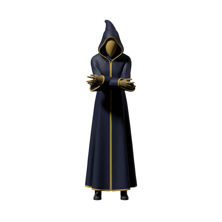 Actual Blender folded-arm probe with unfinished outward-facing palms
