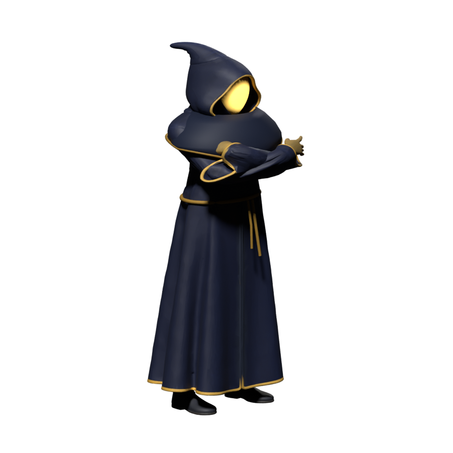 High-resolution Blender still of the wider clothing trial, with unfinished mantle