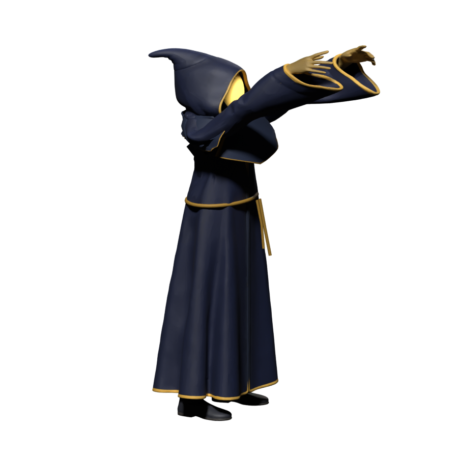Sixth upward casting frame, high-resolution Blender still with unfinished mantle fit