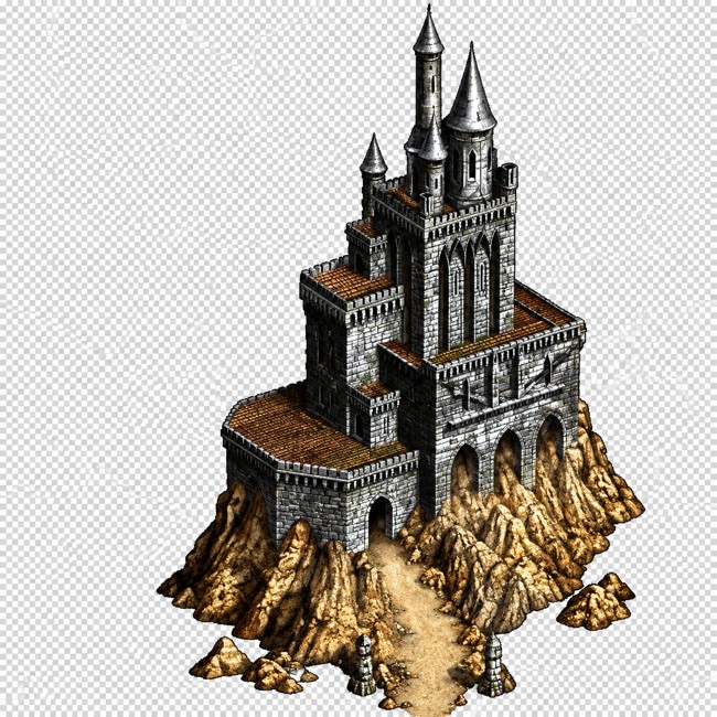Castle draft with a painted checkerboard