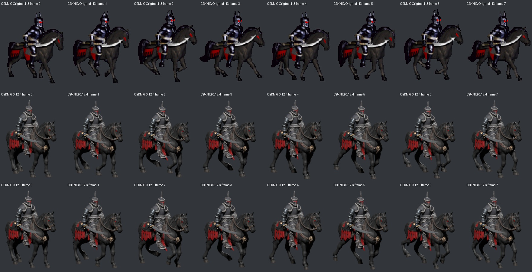 Black Knight: original H3, 0.12.4 and 0.12.6 movement