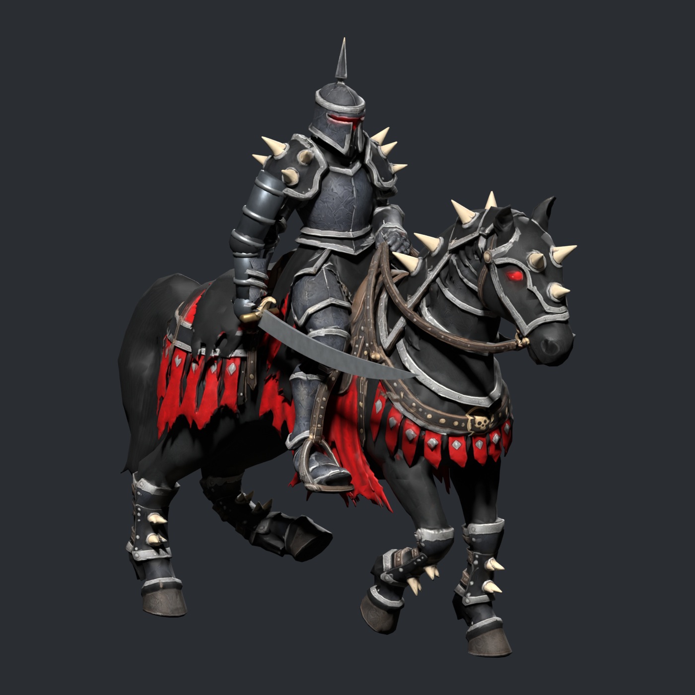 Dread Knight: 1400×1400 Blender still with revised hooves