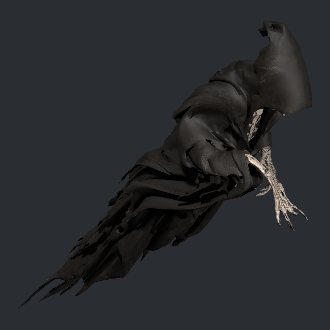 Wraith reaching claw: 1400×1400 Blender still from the final scene