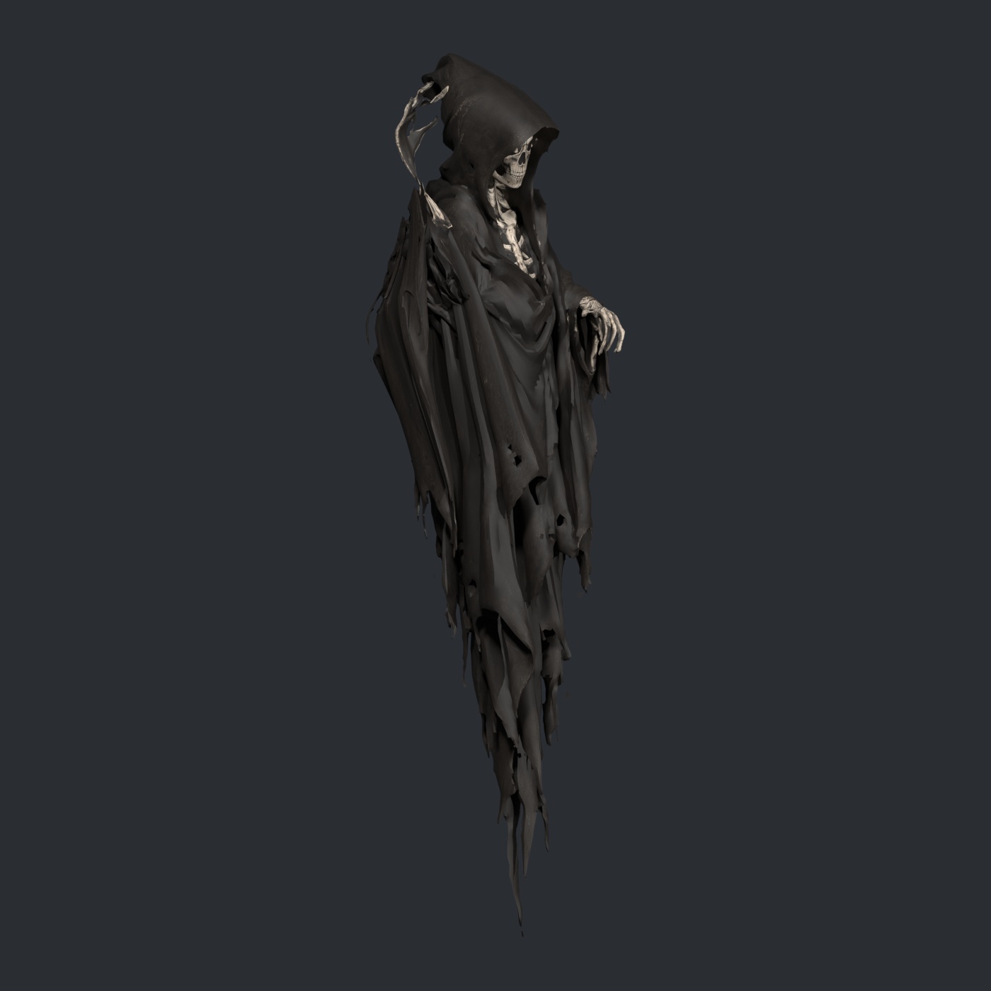 Wraith raised claw: 1400×1400 Blender still from the final scene