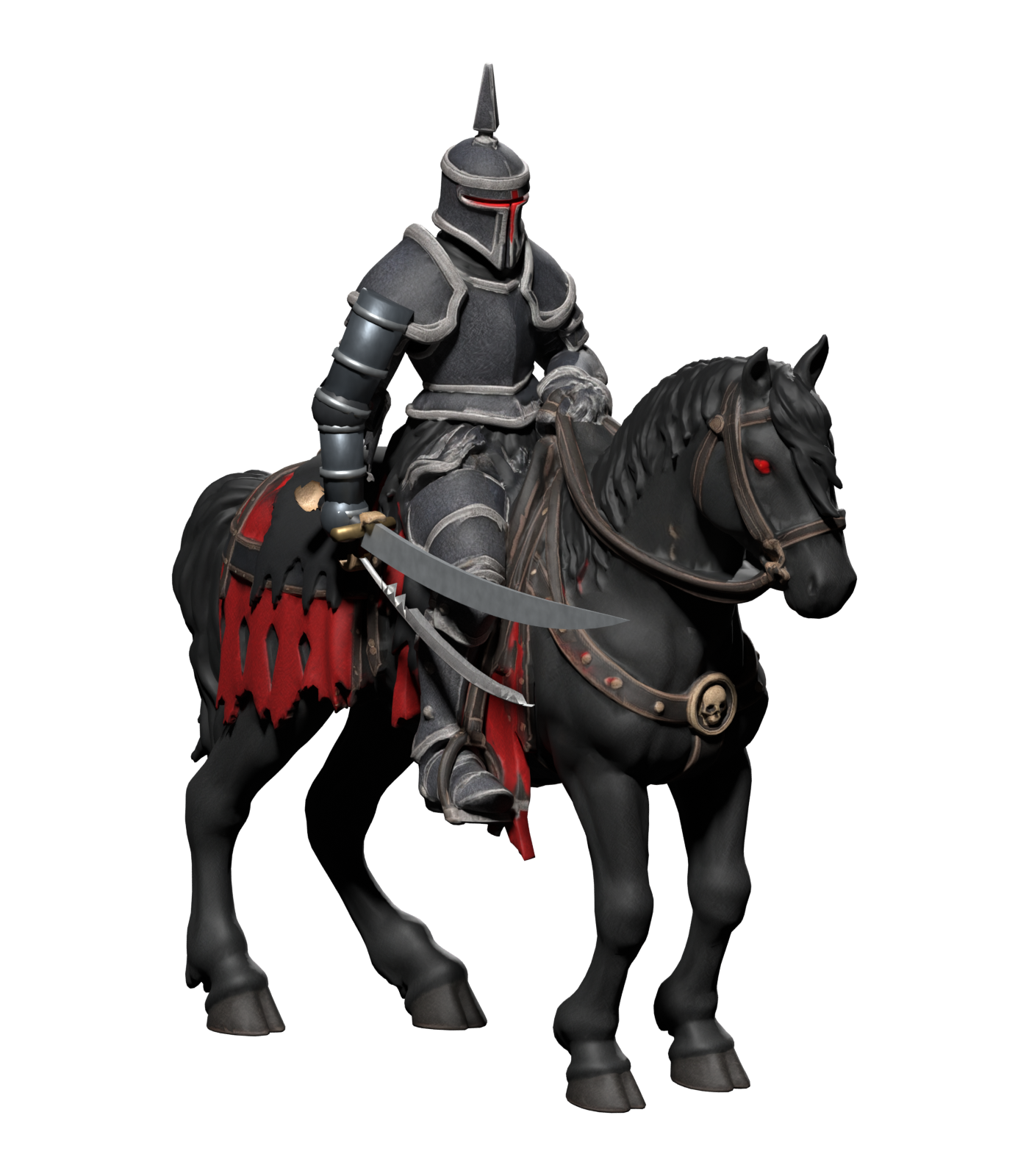 Rejected Black Knight version with an old blade remnant