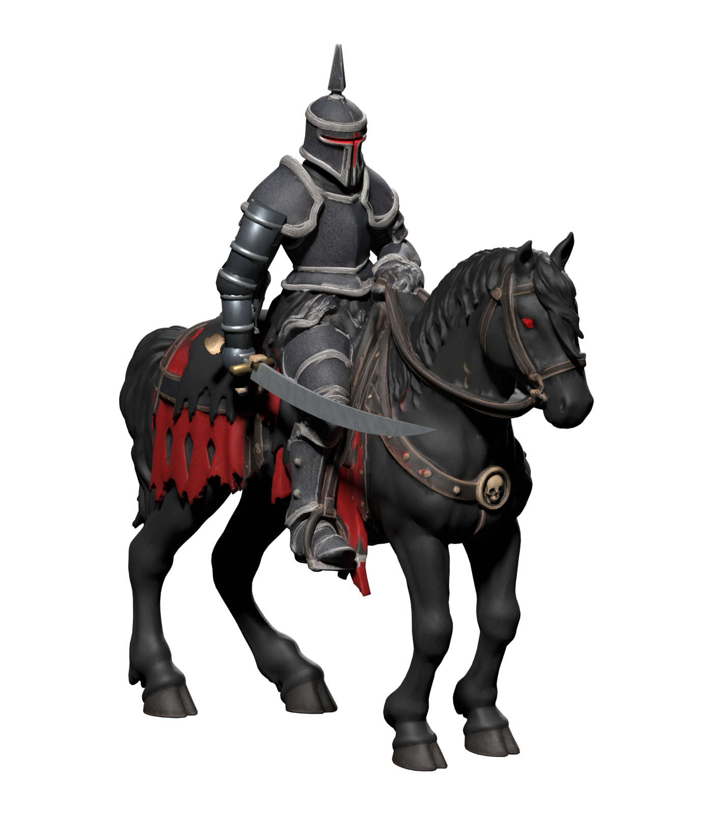 Black Knight with the revised arm, Blender still