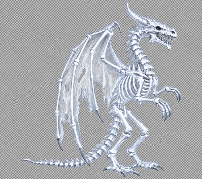 Rejected Ghost Dragon draft with a painted checkerboard