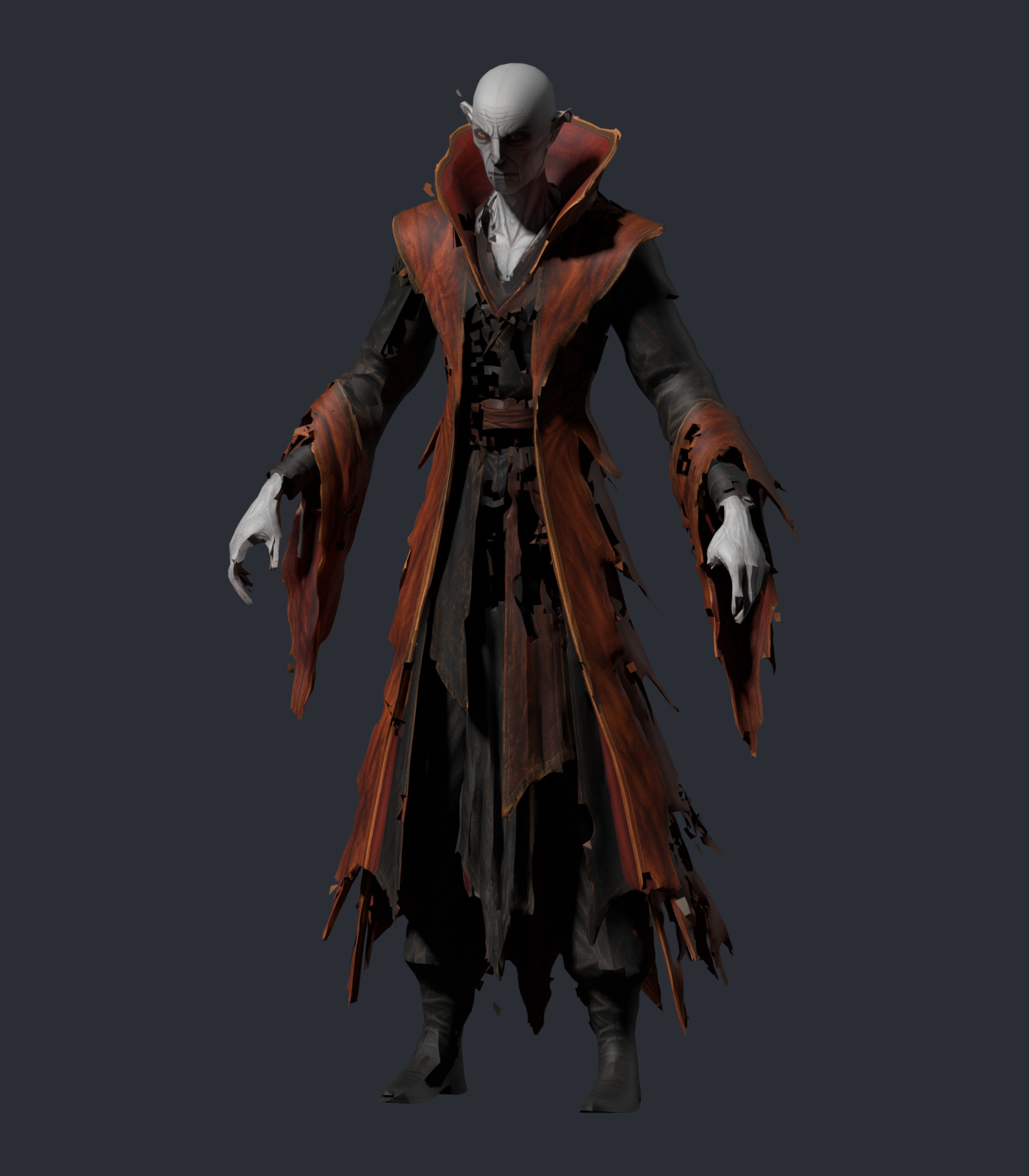 Vampire Lord Blender still with unresolved fragmented clothing