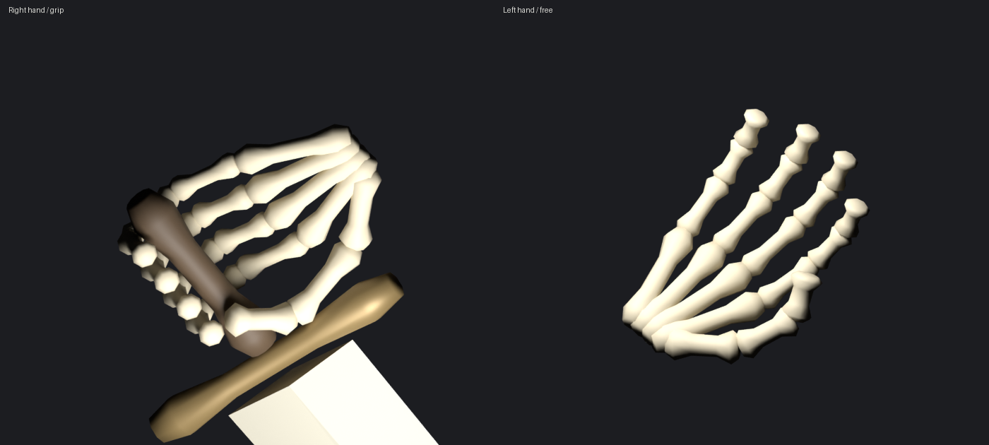 Isolated right-hand grip and open left hand